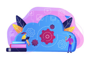 Big data architecture concept vector illustration.